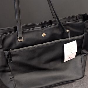 Kate Spade Black Large Tote with Gold Accents